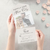 Happily Ever After Photo Cream Wedding Reception All In One Uitnodiging