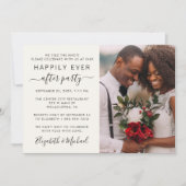 Happily Ever After Photo Cream Wedding Reception Kaart (Voorkant)