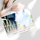 Happily Ever After Photo Cream Wedding Reception Kaart