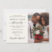Happily Ever After Photo Cream Wedding Reception Save The Date (Voorkant)