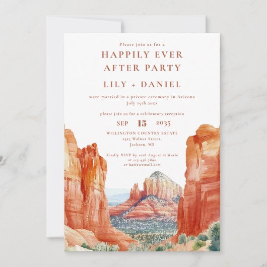 Happily Ever After Photo Desert Wedding Kaart (Voorkant)