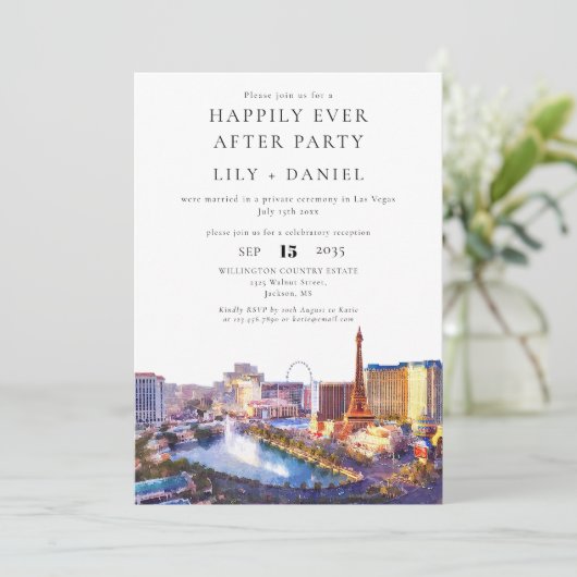 Happily Ever After Photo Las Vegas Wedding Kaart (Staand voorkant)