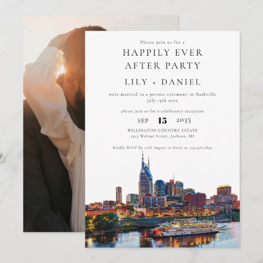 Happily Ever After Photo Nashville Wedding Kaart (Voorkant / Achterkant)