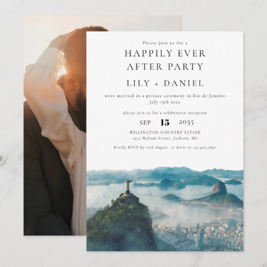 Happily Ever After Photo Rio de Janeiro Wedding Kaart (Voorkant / Achterkant)
