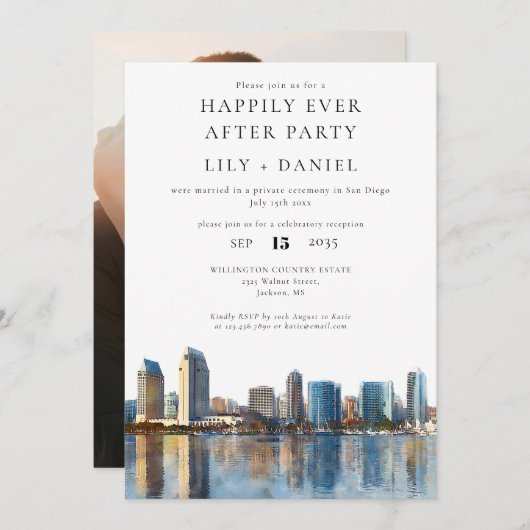Happily Ever After Photo San Diego Wedding Kaart (Voorkant / Achterkant)