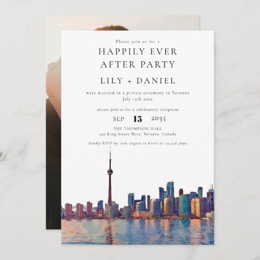 Happily Ever After Photo Toronto Wedding Kaart (Voorkant / Achterkant)