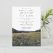 Happily Ever After Photo Wildflowers Wedding Kaart (Staand voorkant)