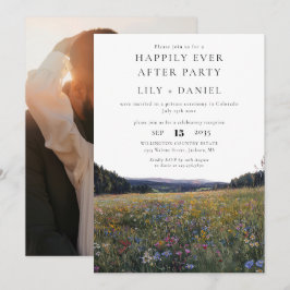 Happily Ever After Photo Wildflowers Wedding Kaart