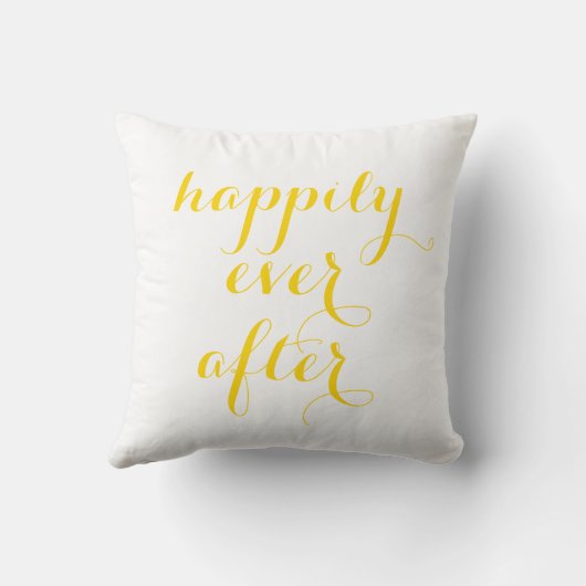 Happily Ever After Pillow in geel goud Kussen (Achterkant)