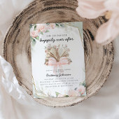 Happily Ever After Pink Floral Book Bridal Shower Kaart