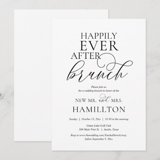 Happily Ever After Post-huwelijks Brunch  Kaart (Voorkant / Achterkant)