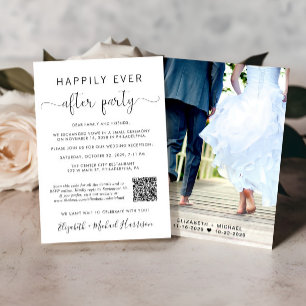 Happily Ever After QR-code fotohuwelijksreceptie Kaart
