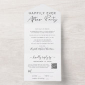 Happily Ever After QR-code huwelijksreceptie All In One Uitnodiging (Binnen)
