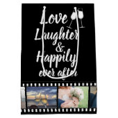 Happily Ever After Quote Custom Photo Reel Medium Cadeauzakje (Achterkant)
