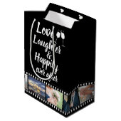 Happily Ever After Quote Custom Photo Reel Medium Cadeauzakje (Achterkant Gekanteld)
