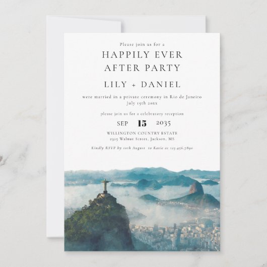 Happily Ever After Rio de Janeiro Brazil Wedding Kaart (Voorkant)