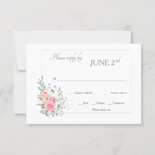 Happily Ever After RSVP-kaarten met maaltijdkeuze Kaart