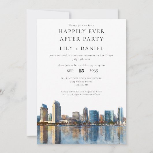 Happily Ever After San Diego Wedding Kaart (Voorkant)
