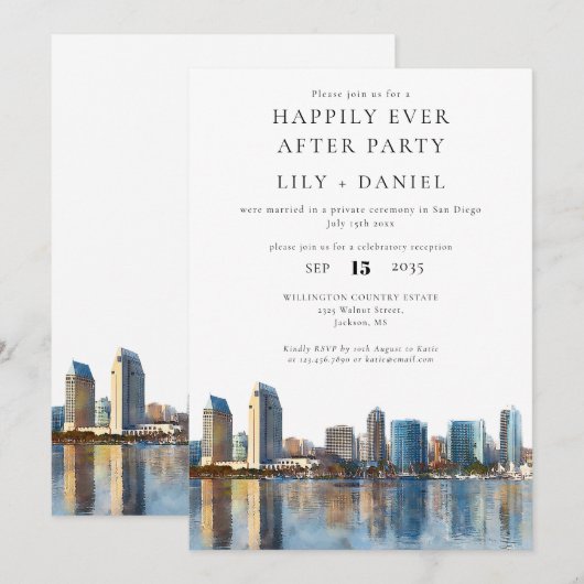 Happily Ever After San Diego Wedding Kaart (Voorkant / Achterkant)