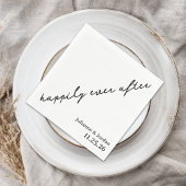 Happily Ever After Scribble Cursive Custom Wedding Servet