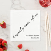 Happily Ever After Scribble Cursive Custom Wedding Servet (Insitu)
