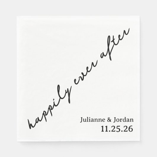 Happily Ever After Scribble Cursive Custom Wedding Servet (Voorkant)