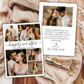 Happily Ever After Script 5 Foto Collage Trouwen Bedankkaart