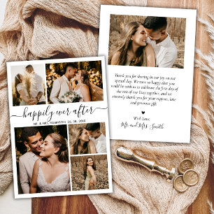 Happily Ever After Script 5 Foto Collage Trouwen Bedankkaart