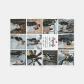 Happily Ever After Script Foto Collage Roze Hart Fleece Deken (Voorkant (Horizontaal))