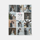 Happily Ever After Script Foto Collage Roze Hart Fleece Deken (Voorkant)