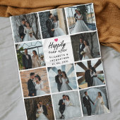 Happily Ever After Script Photo Collage Pink Heart Fleece Deken
