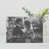 Happily Ever After Script Wedding Photo Elopement Kaart (Staand voorkant)