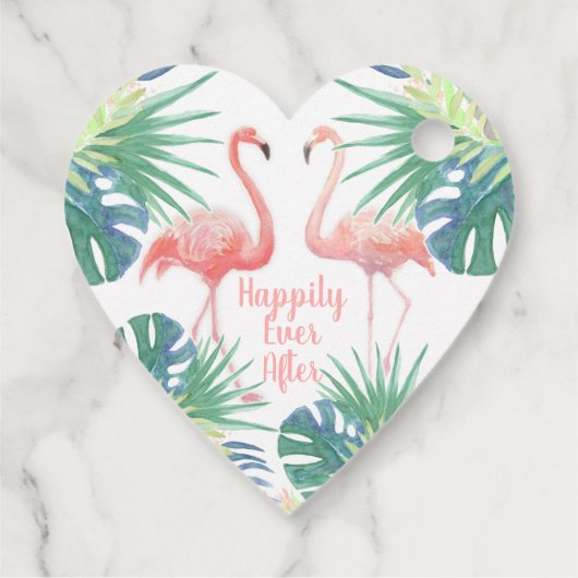 Happily ever after - Sprookje voor twee flamingo's Bedankjes Labels (Achterkant)