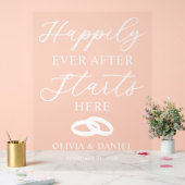 Happily Ever After Starts Here Custom Wedding Acryl Bord (Huwelijk)