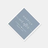 Happily Ever After Stofblauw Bruiloft Servet (Hoek)
