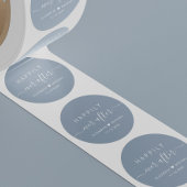 Happily Ever After Stofblauwe Bruiloft Ronde Sticker
