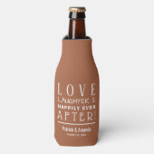 Happily Ever After TERRACOTTA Huwelijk Flesjeskoeler (Fles Voorkant)