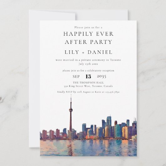 Happily Ever After Toronto Wedding Kaart (Voorkant)
