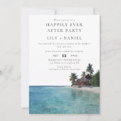 Happily Ever After Tropical Beach Photo Wedding Kaart (Voorkant)