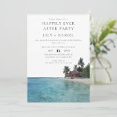 Happily Ever After Tropical Beach Photo Wedding Kaart (Staand voorkant)