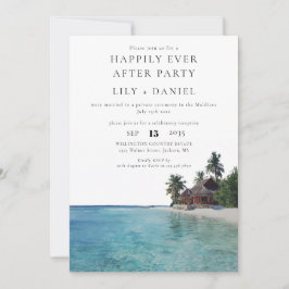 Happily Ever After Tropical Beach Wedding Kaart