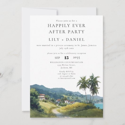 Happily Ever After Tropical Caribbean Wedding Kaart (Voorkant)