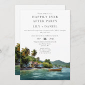 Happily Ever After Tropical Caribbean Wedding Kaart (Voorkant / Achterkant)