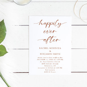 Happily Ever After Trouw Boho Script Elegant Kaart