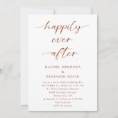 Happily Ever After Trouw Boho Script Elegant Kaart (Voorkant)