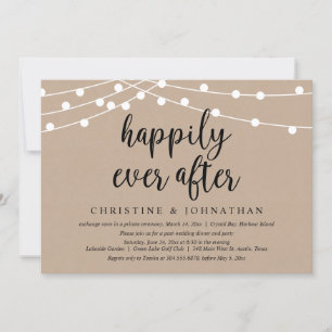 Happily Ever After, Trouw Elopement Feest Kaart