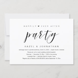 Happily Ever After, Trouw Elopement Feest Kaart