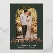 Happily Ever After Trouwboog Frame Foto Folie Uitnodiging (Voorkant)