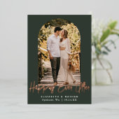 Happily Ever After Trouwboog Frame Foto Folie Uitnodiging (Staand Voorkant)