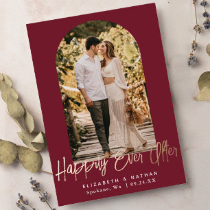 Happily Ever After Trouwboog Frame Foto Folie Uitnodiging